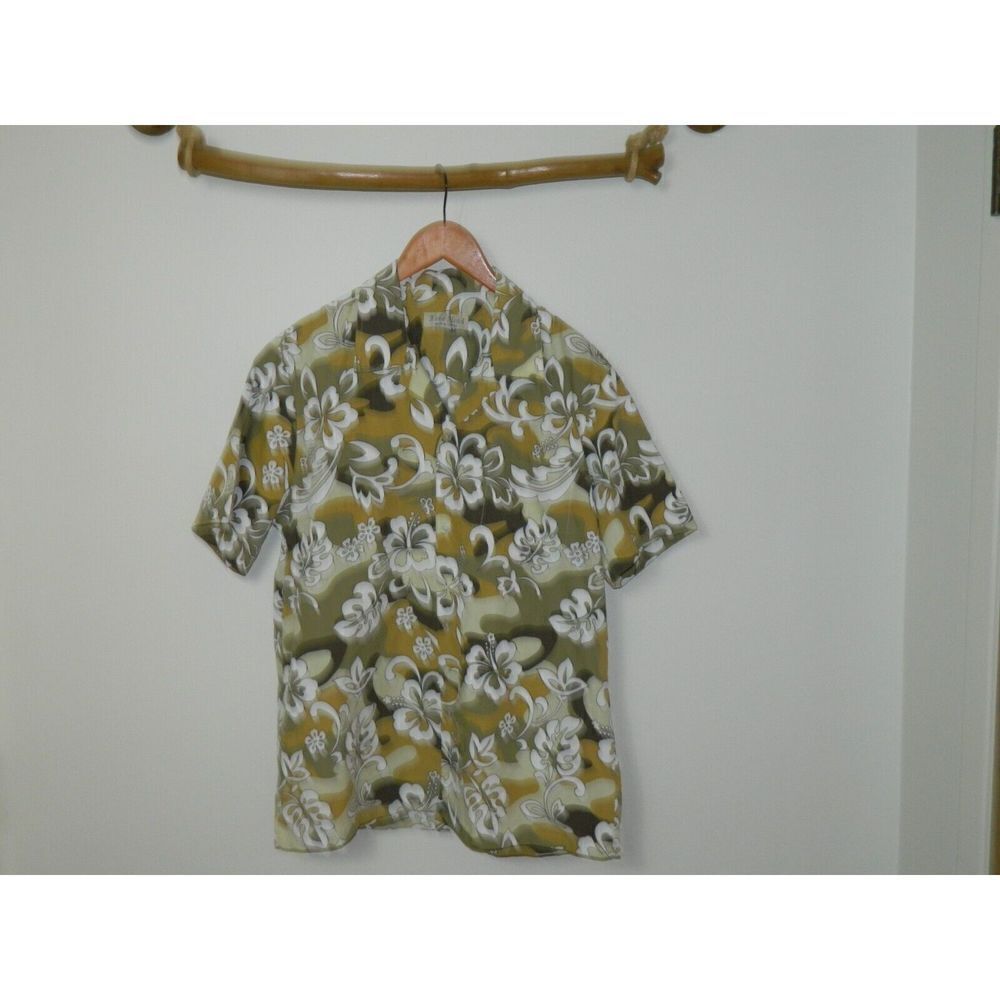 Koko Head Shirt Brown Green  Hawaiian Button-Up ‎ Men's Short Sleeve Size Large - Picture 4 of 9
